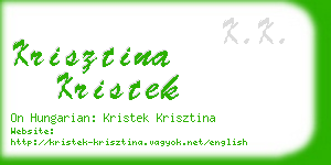 krisztina kristek business card